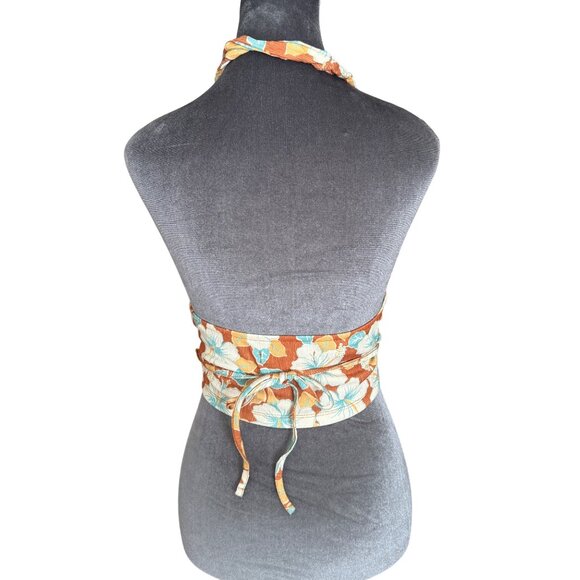 Urban Outfitters Floral Halter Top With Wrap Tie Back - S - Picture 4 of 6